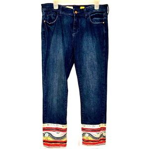 Pilcro Ankle Jeans with Multicolor Trim